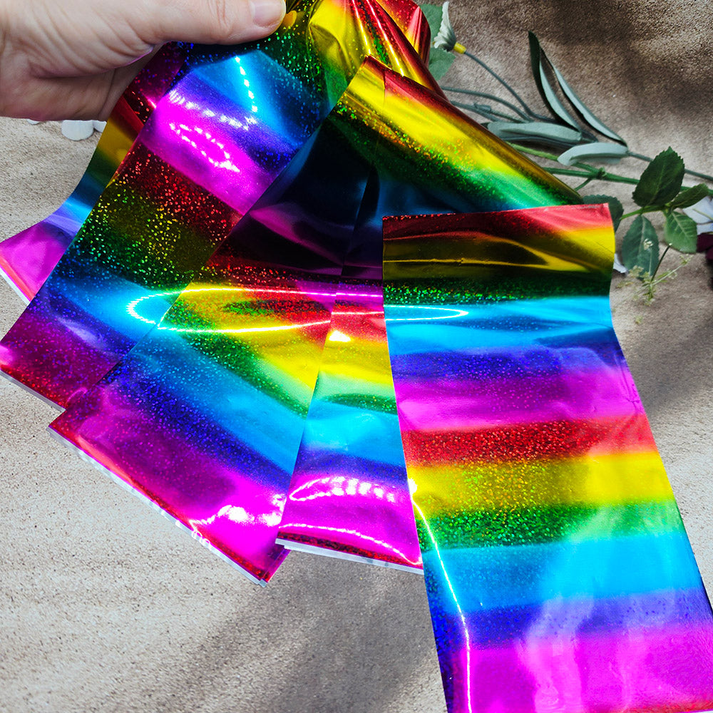 Rainbow Confetti Foils, 10 sheets