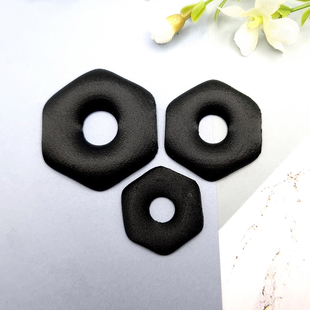 Geometric Blanks - Hexagon Central Donut Bakeable Blanks SweetyBijou Tools