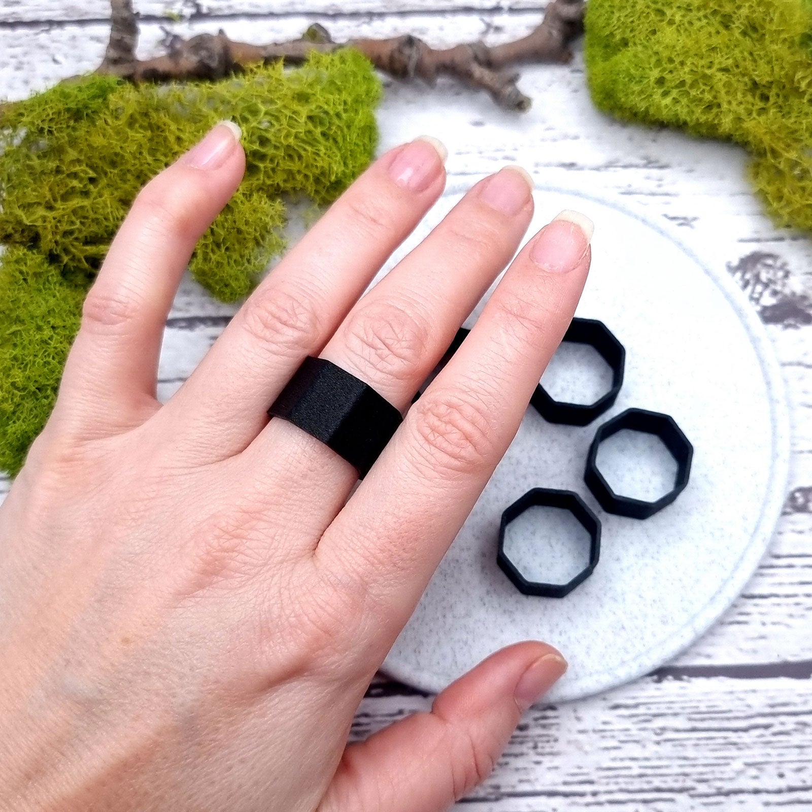 8-Sided Ring Blanks - Wide (12.5mm) Bakeable Blanks SweetyBijou Tools