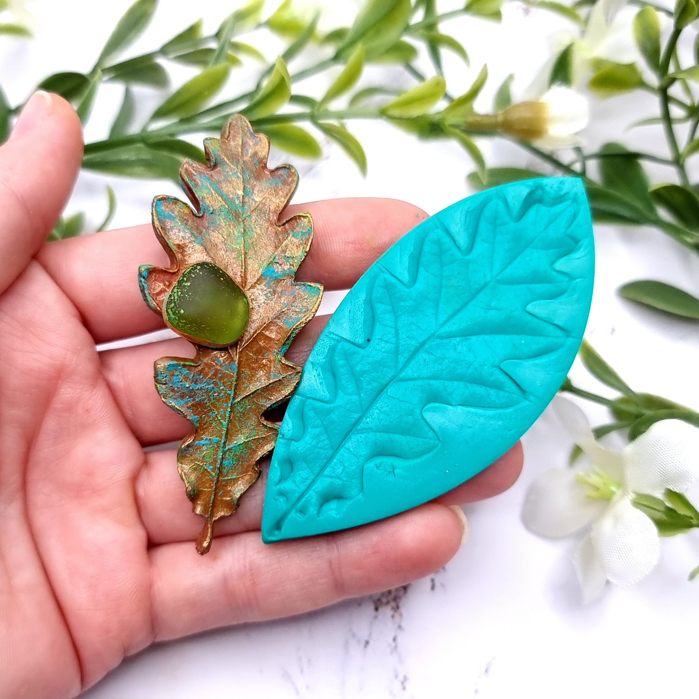 Natural Real Oak Leaf #4, 8cm Silicone Mold SweetyBijou Tools