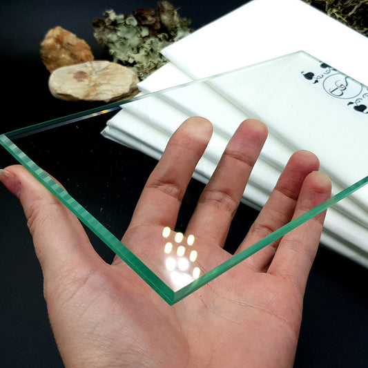 Glass Work Surface for Polymer Clay - 10×20 cm Large Crafting Tile