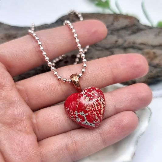 Cute Red Heart Pendant out of Polymer Clay Pendant SweetyBijou Jewelry