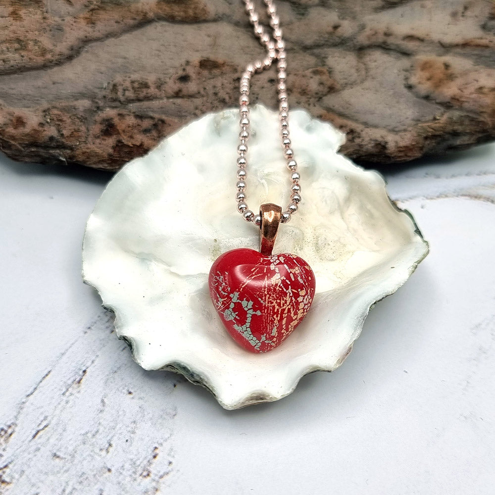 Cute Red Heart Pendant out of Polymer Clay Pendant SweetyBijou Jewelry