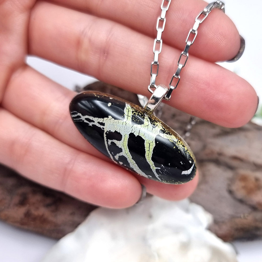 Oval Unique Polymer Clay Pendant Pendant SweetyBijou Jewelry