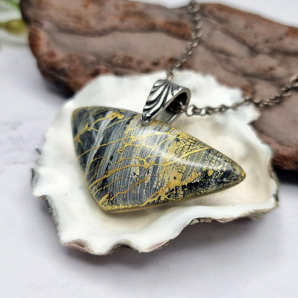 Triangle Shape Polymer clay pendant Pendant SweetyBijou Jewelry