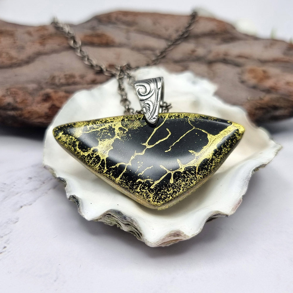 Triangle Shape Polymer clay pendant Pendant SweetyBijou Jewelry