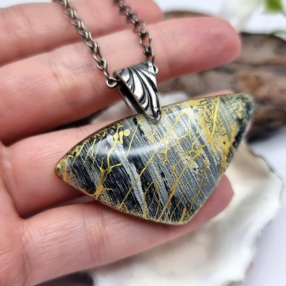 Triangle Shape Polymer clay pendant Pendant SweetyBijou Jewelry
