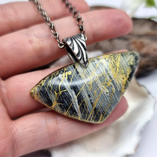 Triangle Shape Polymer clay pendant Pendant SweetyBijou Jewelry