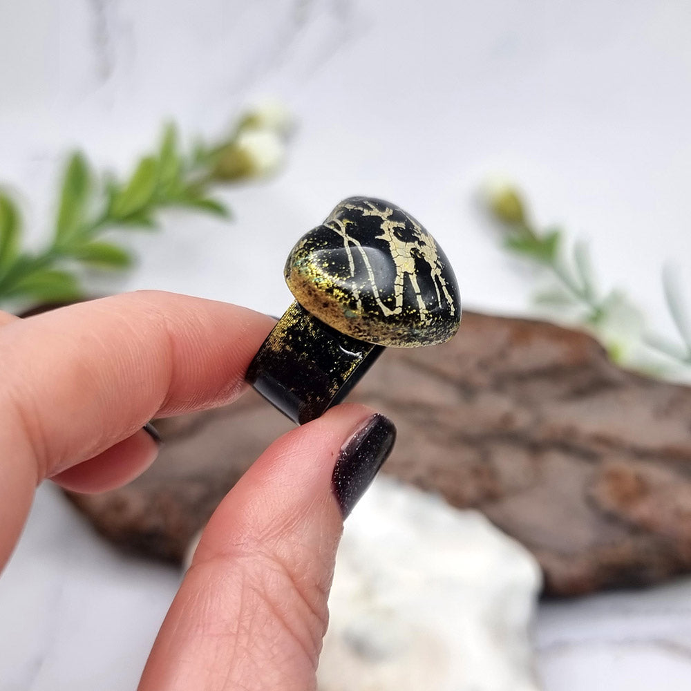 Stylish Heart Polymer Clay Ring Ring SweetyBijou Jewelry