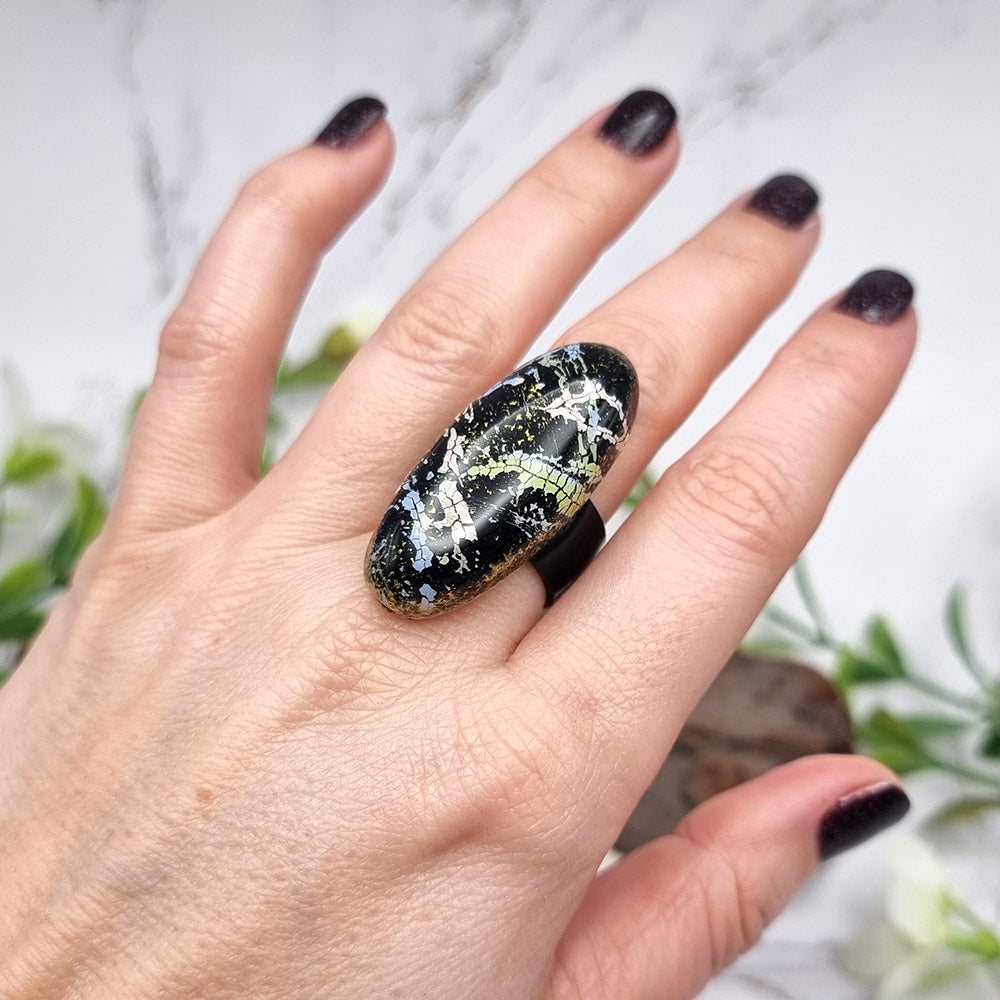 Stylish Oval Polymer Clay Ring Ring SweetyBijou Jewelry