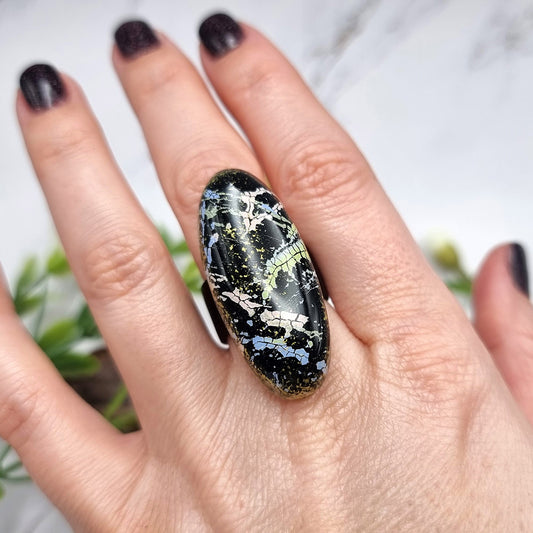 Stylish Oval Polymer Clay Ring Ring SweetyBijou Jewelry