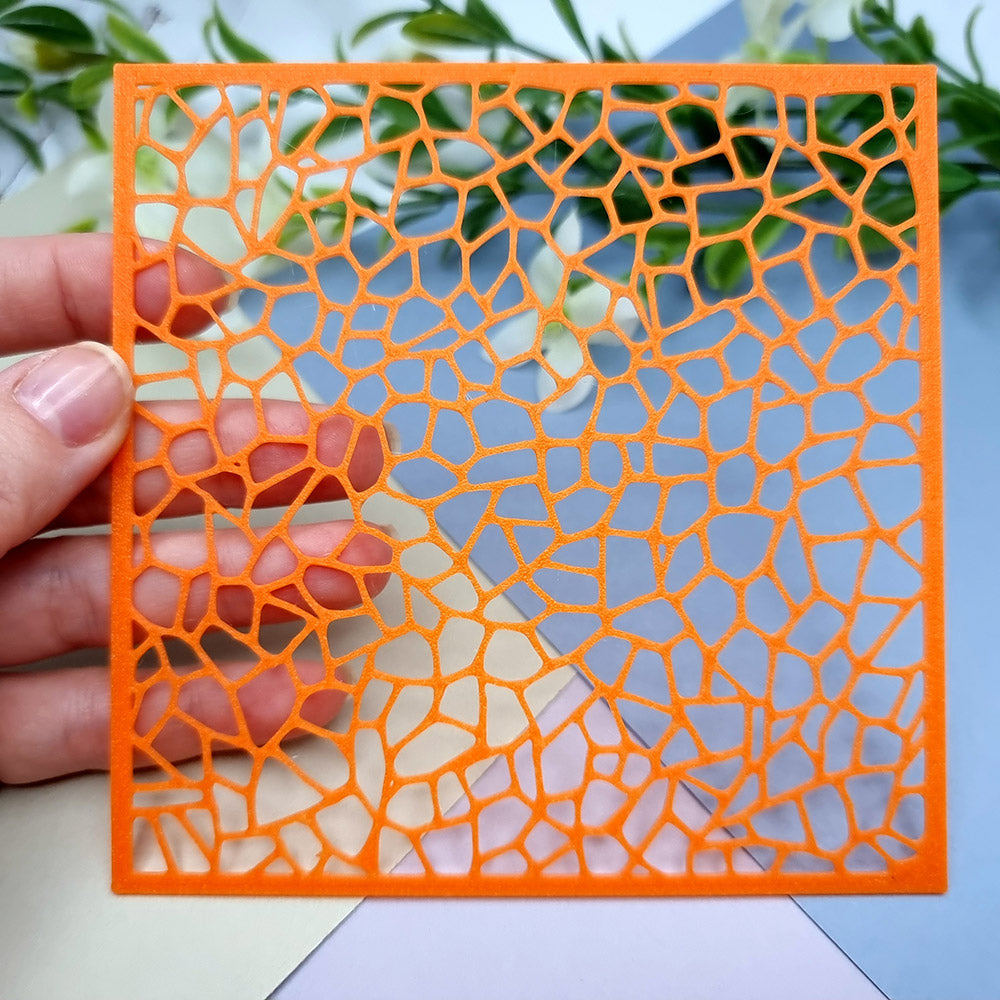 Crackle organic texture stencil for polymer clay