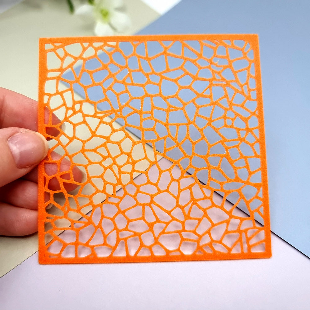 Crackle organic texture stencil for polymer clay