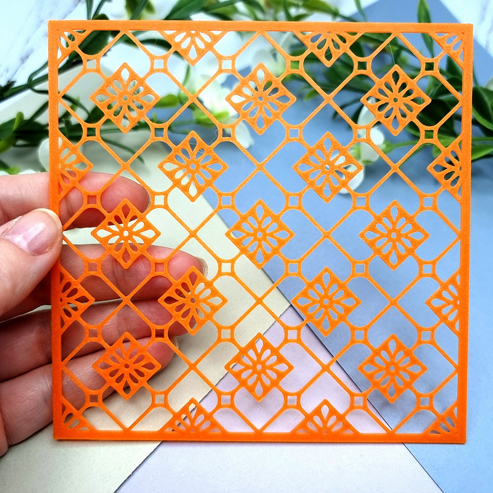 Floral pattern texture stencil for polymer clay
