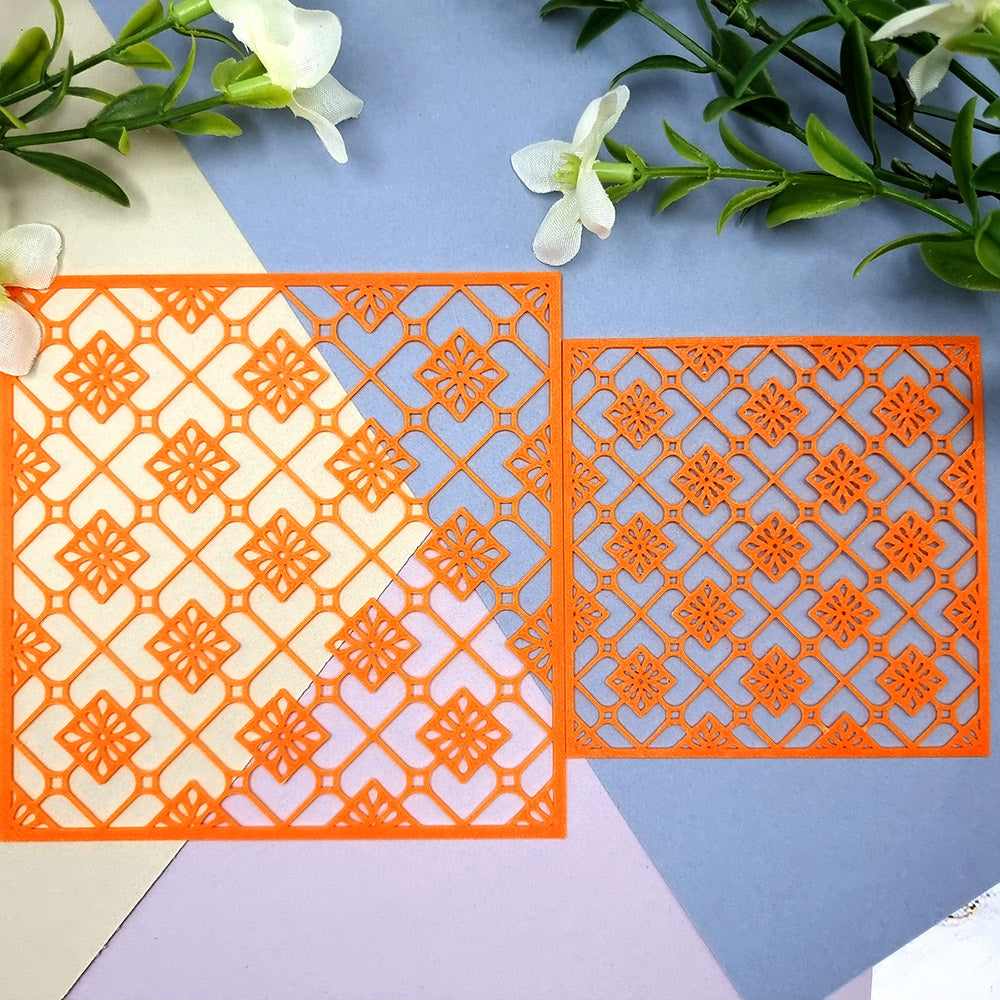 Floral pattern texture stencil for polymer clay