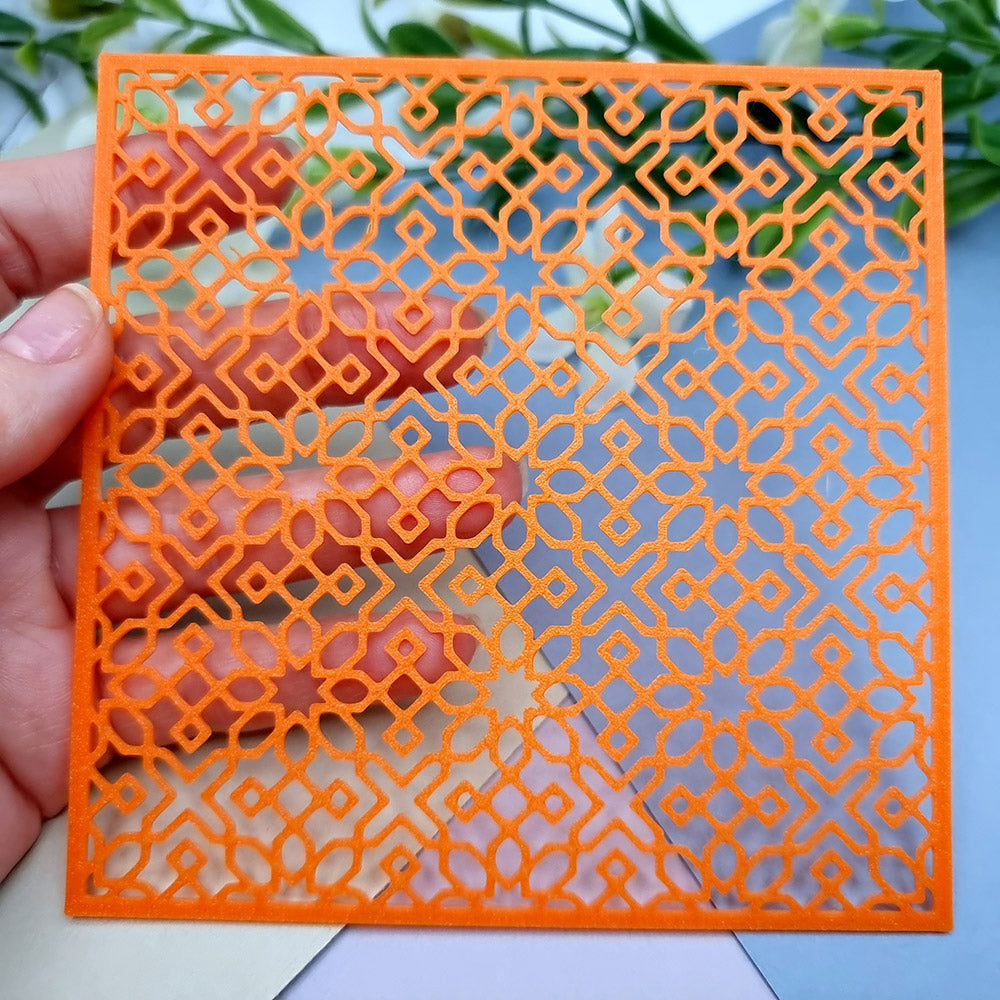Moroccan arabesque pattern texture stencil for polymer clay