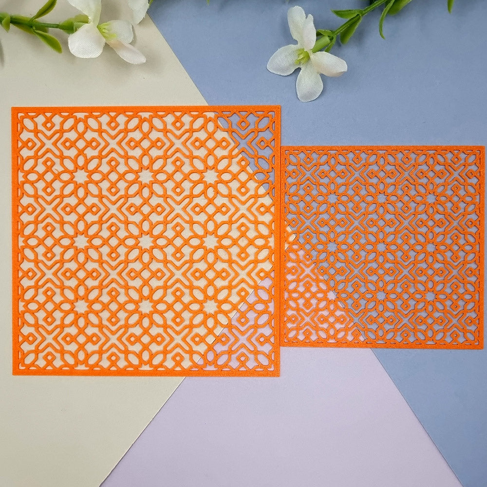Moroccan arabesque pattern texture stencil for polymer clay