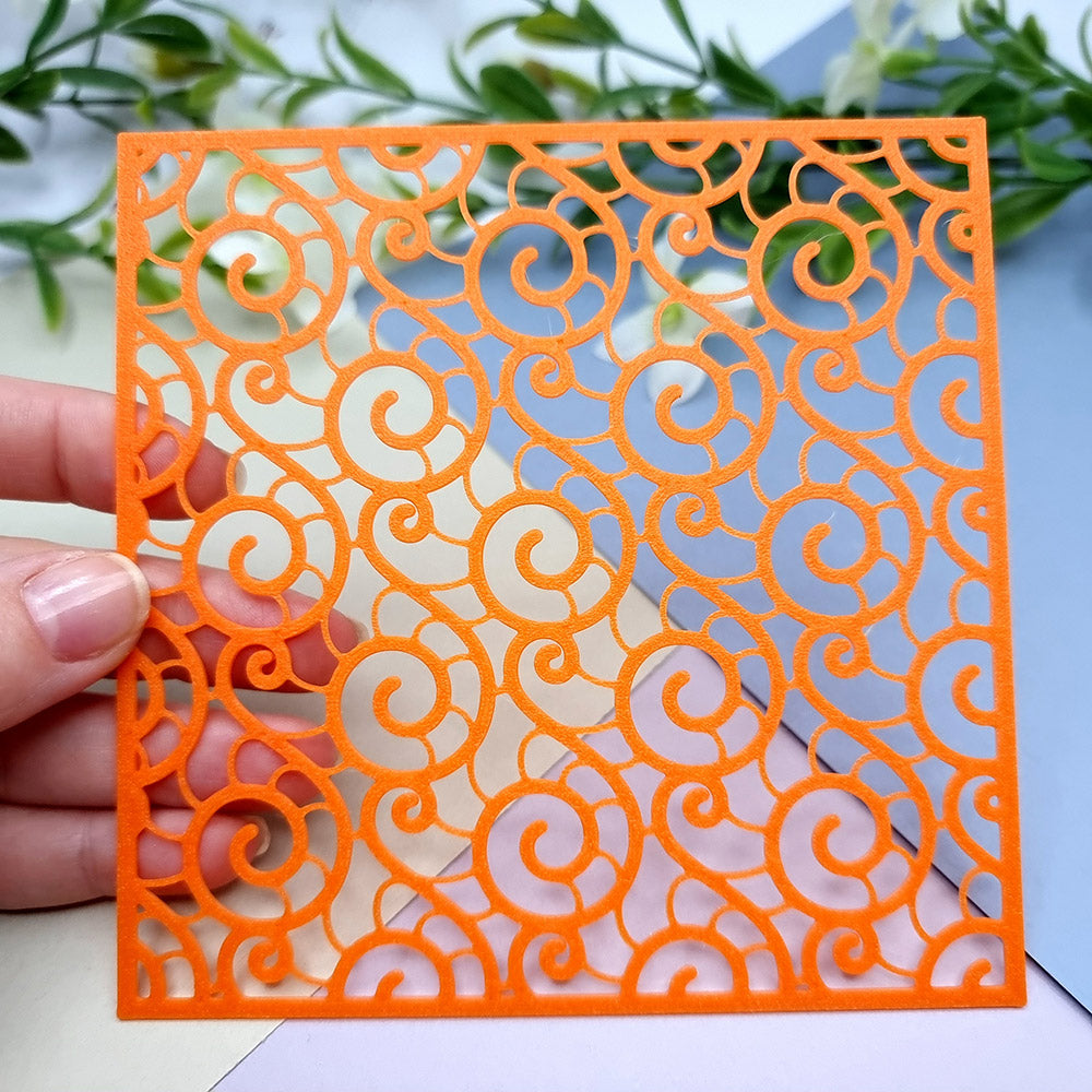 Ocean shell pattern texture stencil for polymer clay