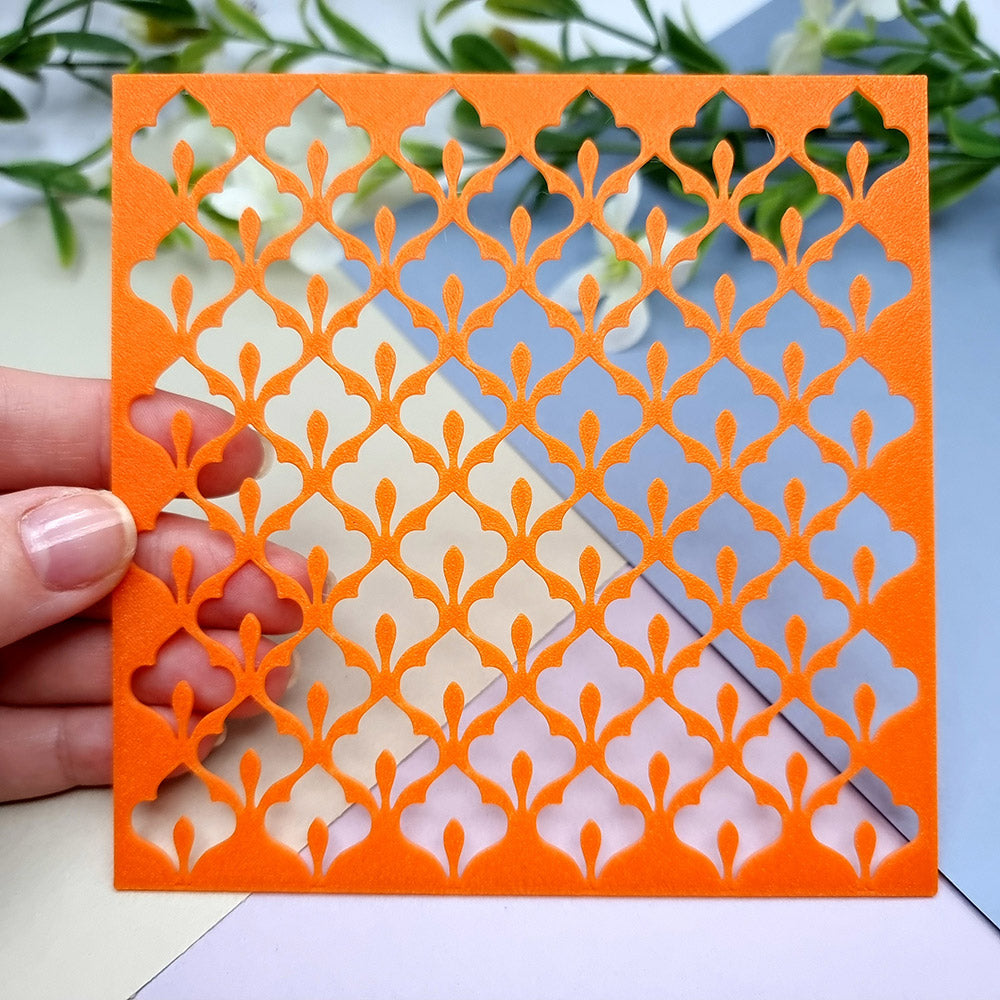 Moroccan arabesque pattern texture stencil for polymer clay