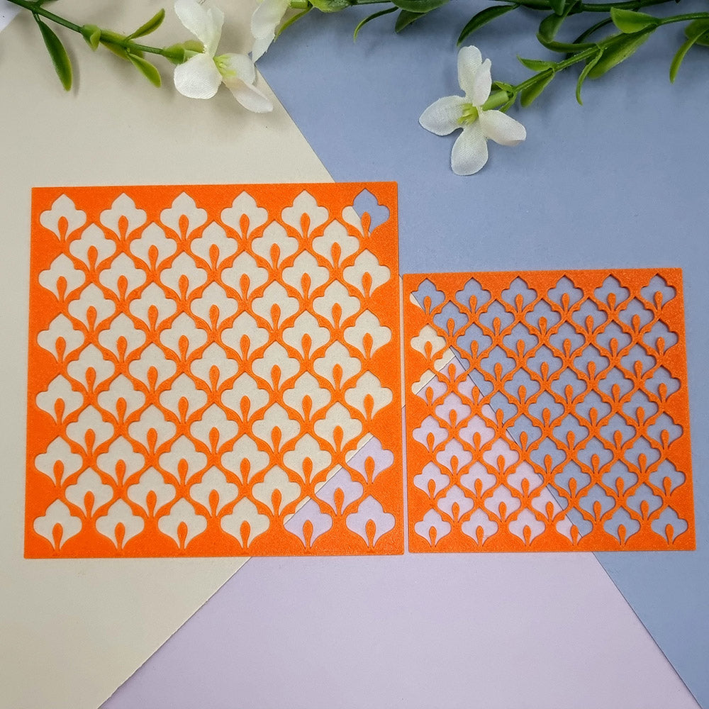 Moroccan arabesque pattern texture stencil for polymer clay