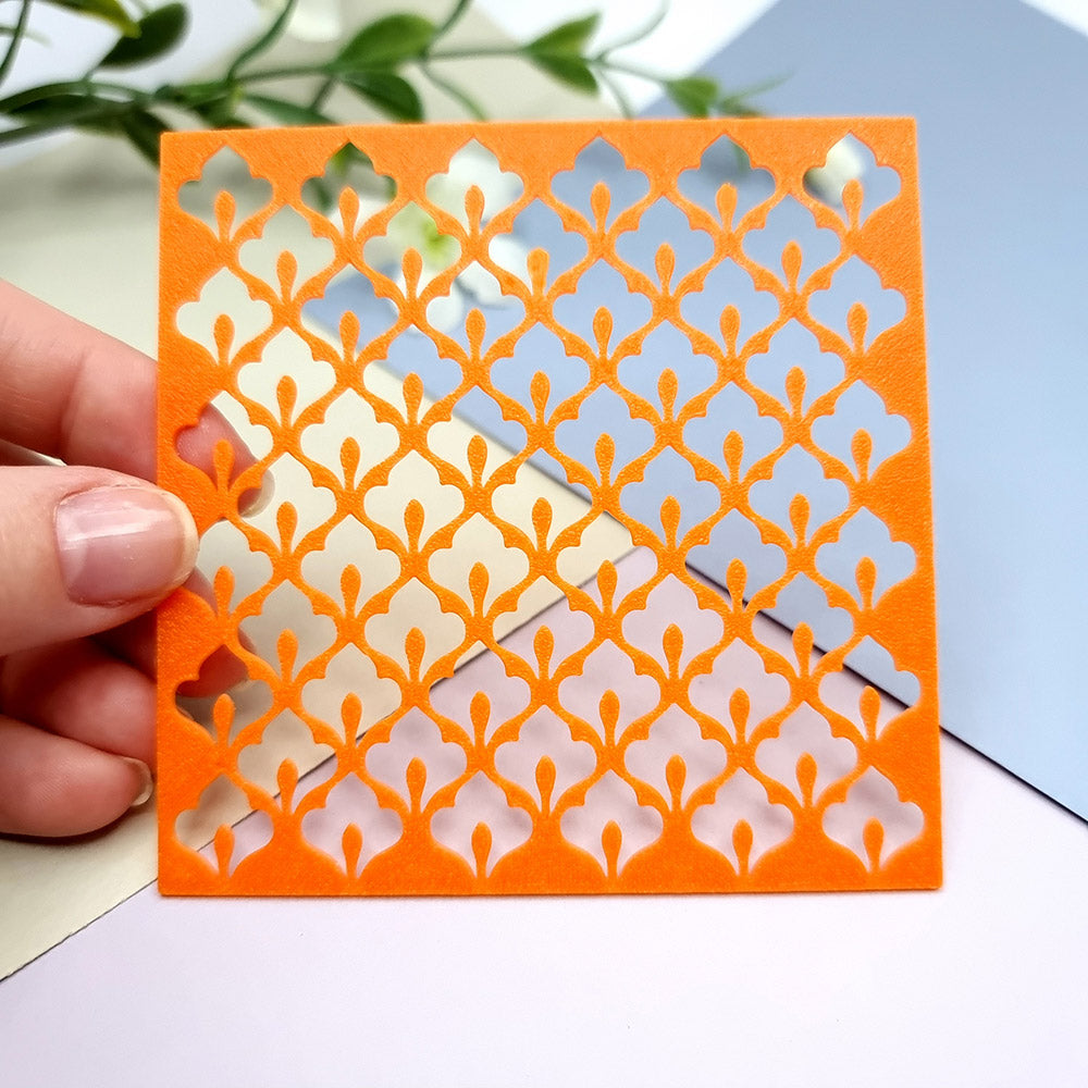 Moroccan arabesque pattern texture stencil for polymer clay