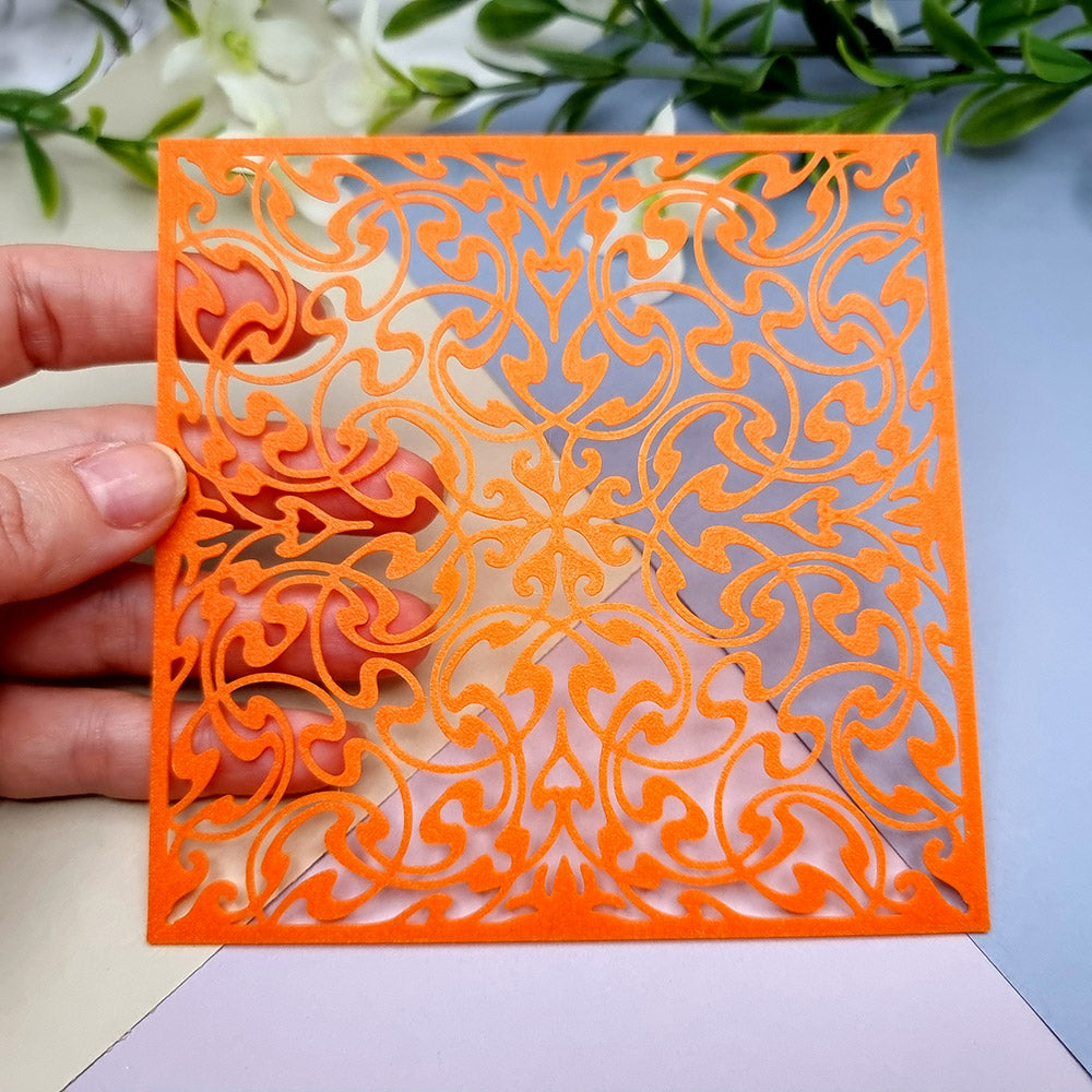 Floral pattern texture stencil for polymer clay