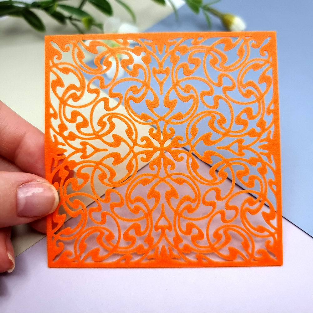 Floral pattern texture stencil for polymer clay