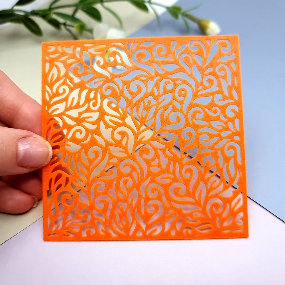 Floral pattern texture stencil for polymer clay