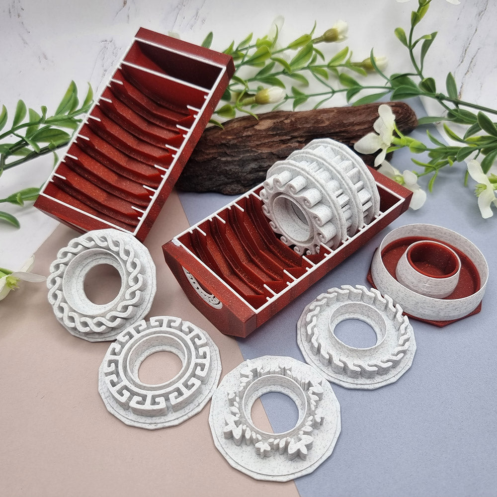 Set of 7 Stamps with 2 Cutters in Luxury Box - Collection ONE Stamp SweetyBijou Tools