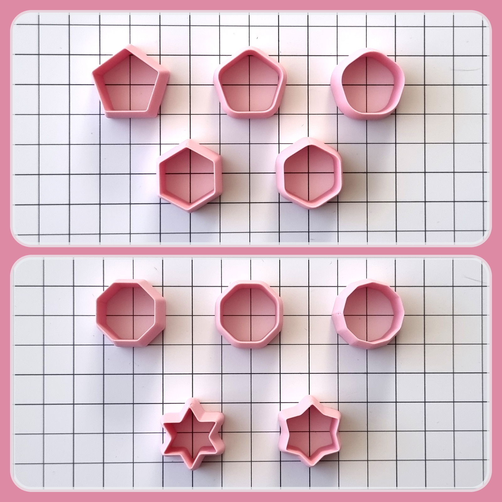 52pcs Mini Geometric Polymer Clay Cutters, Size 2cm each, Clay Cutters for Polymer Clay Jewelry Plastic Cutters SweetyBijou Tools