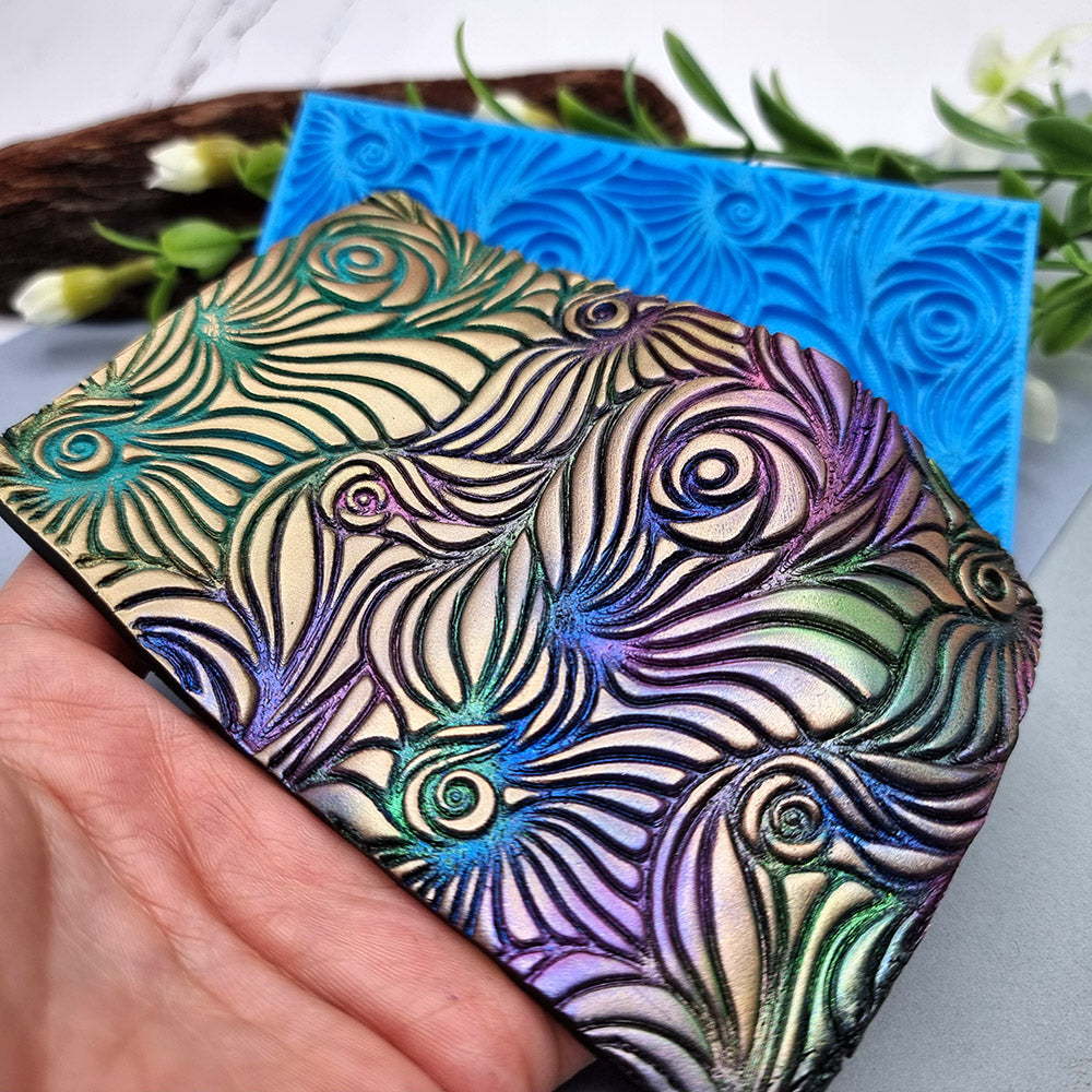 SweetyBijou Swirls flexible texture sheet for polymer clay