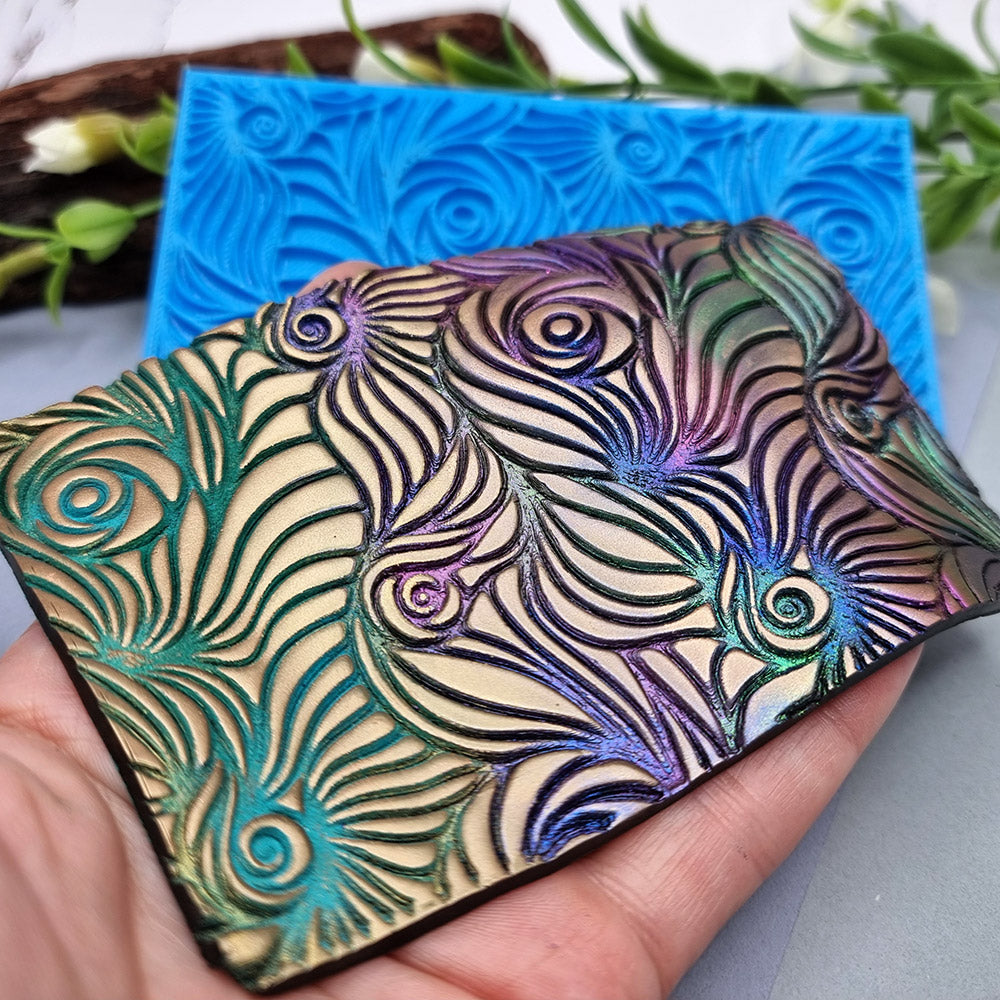 SweetyBijou Swirls flexible texture sheet for polymer clay