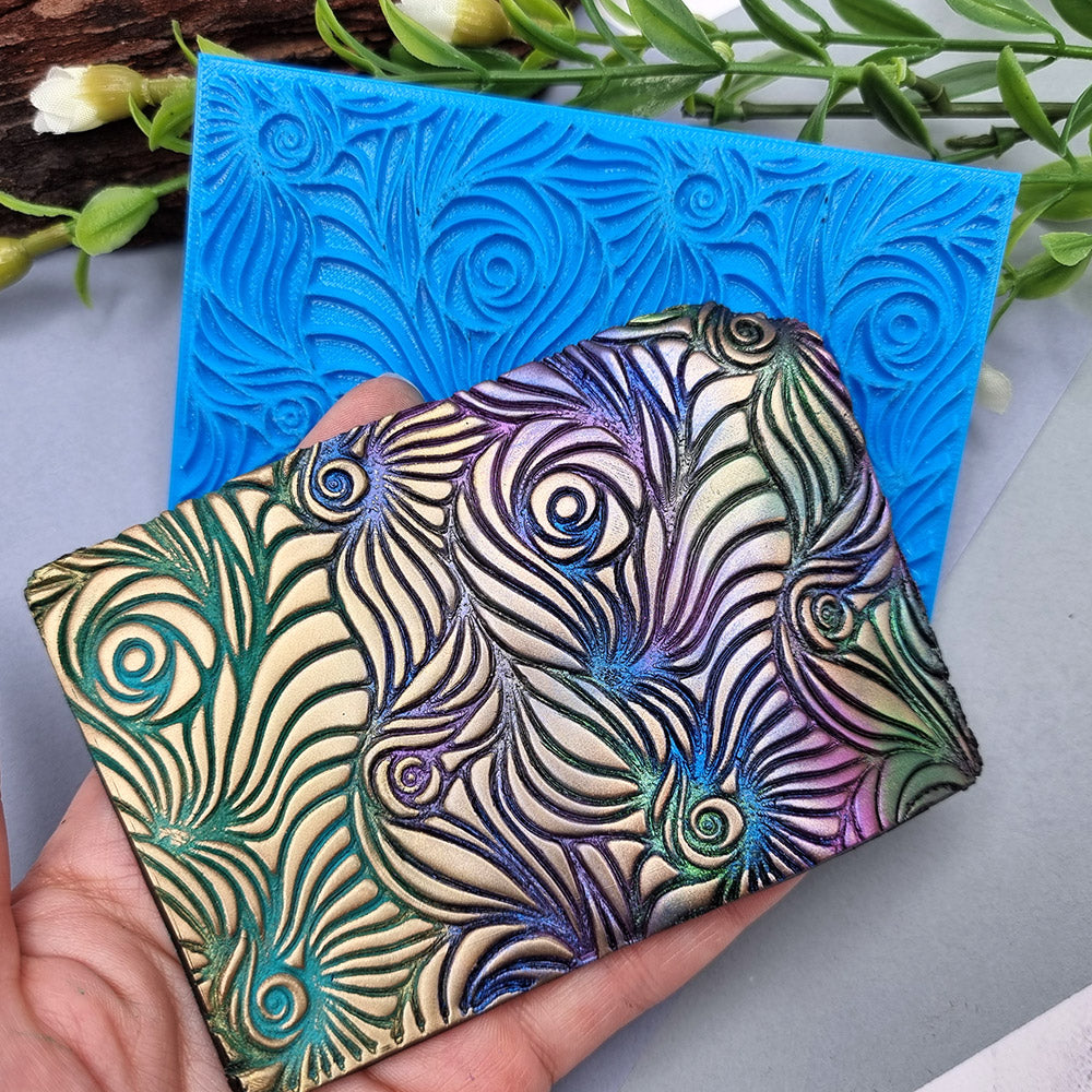 SweetyBijou Swirls flexible texture sheet for polymer clay