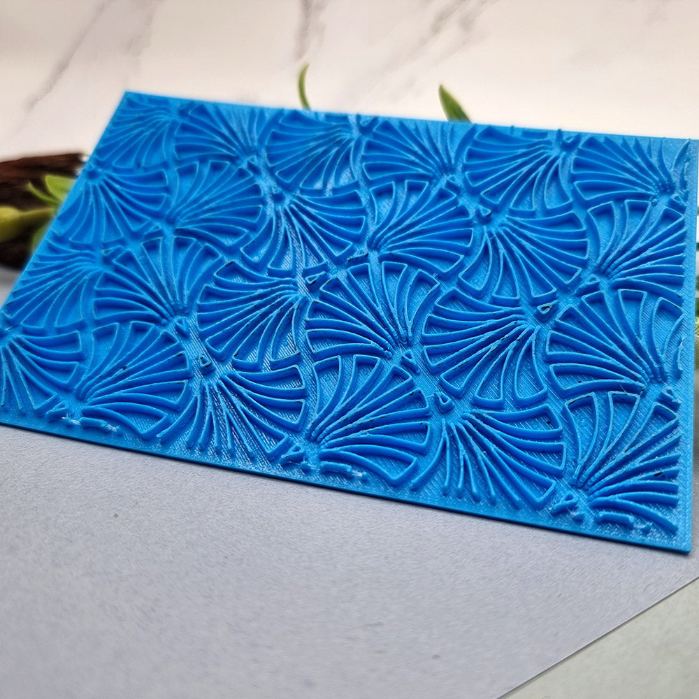 SweetyBijou Fans Patterns flexible texture sheet for polymer clay