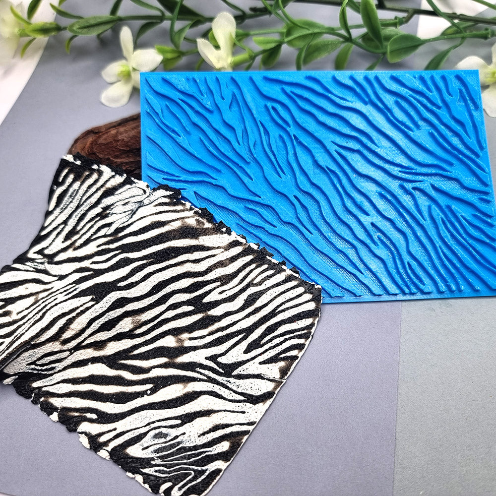 SweetyBijou Zebra Pattern flexible texture sheet for polymer clay