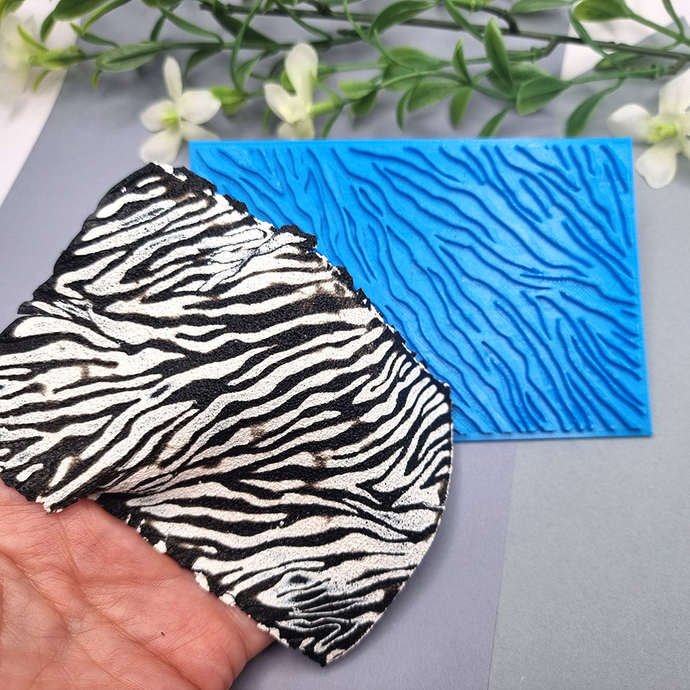 SweetyBijou Zebra Pattern flexible texture sheet for polymer clay