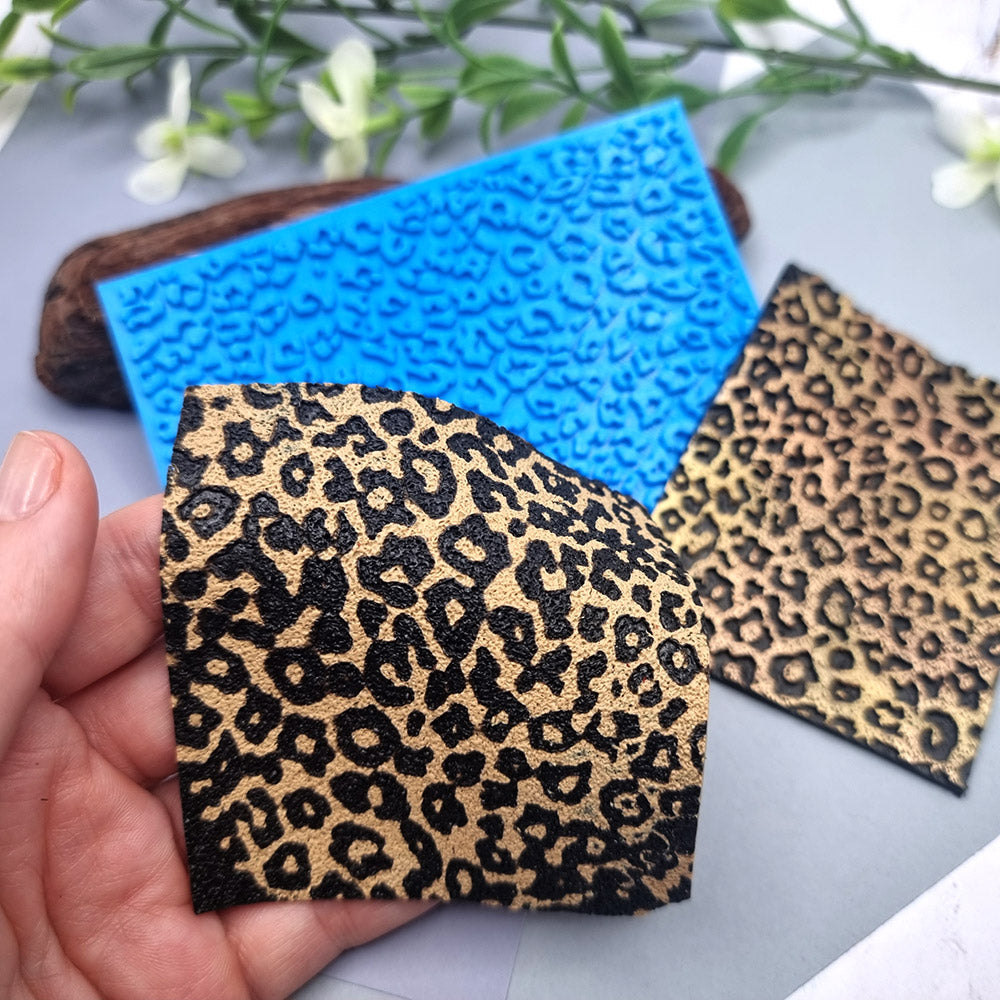 SweetyBijou Leopard Pattern flexible texture sheet for polymer clay