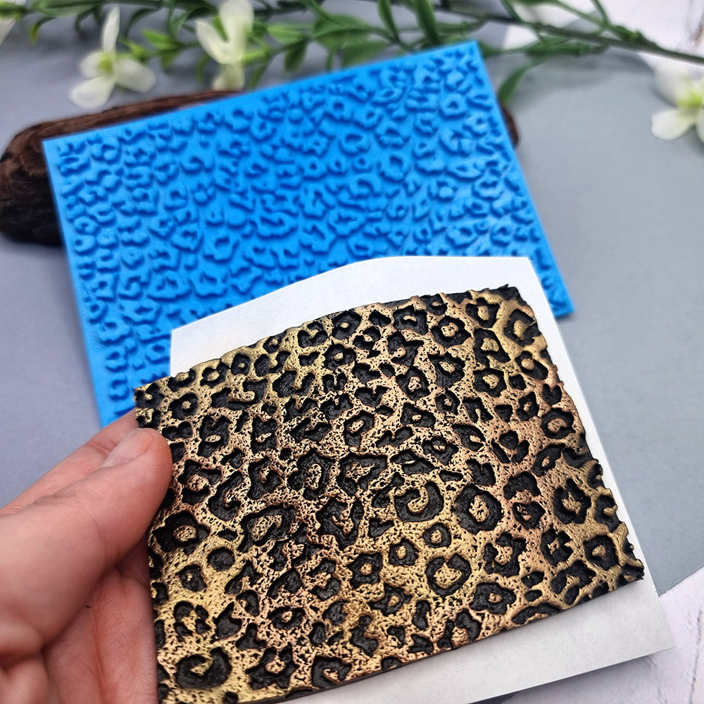 SweetyBijou Leopard Pattern flexible texture sheet for polymer clay