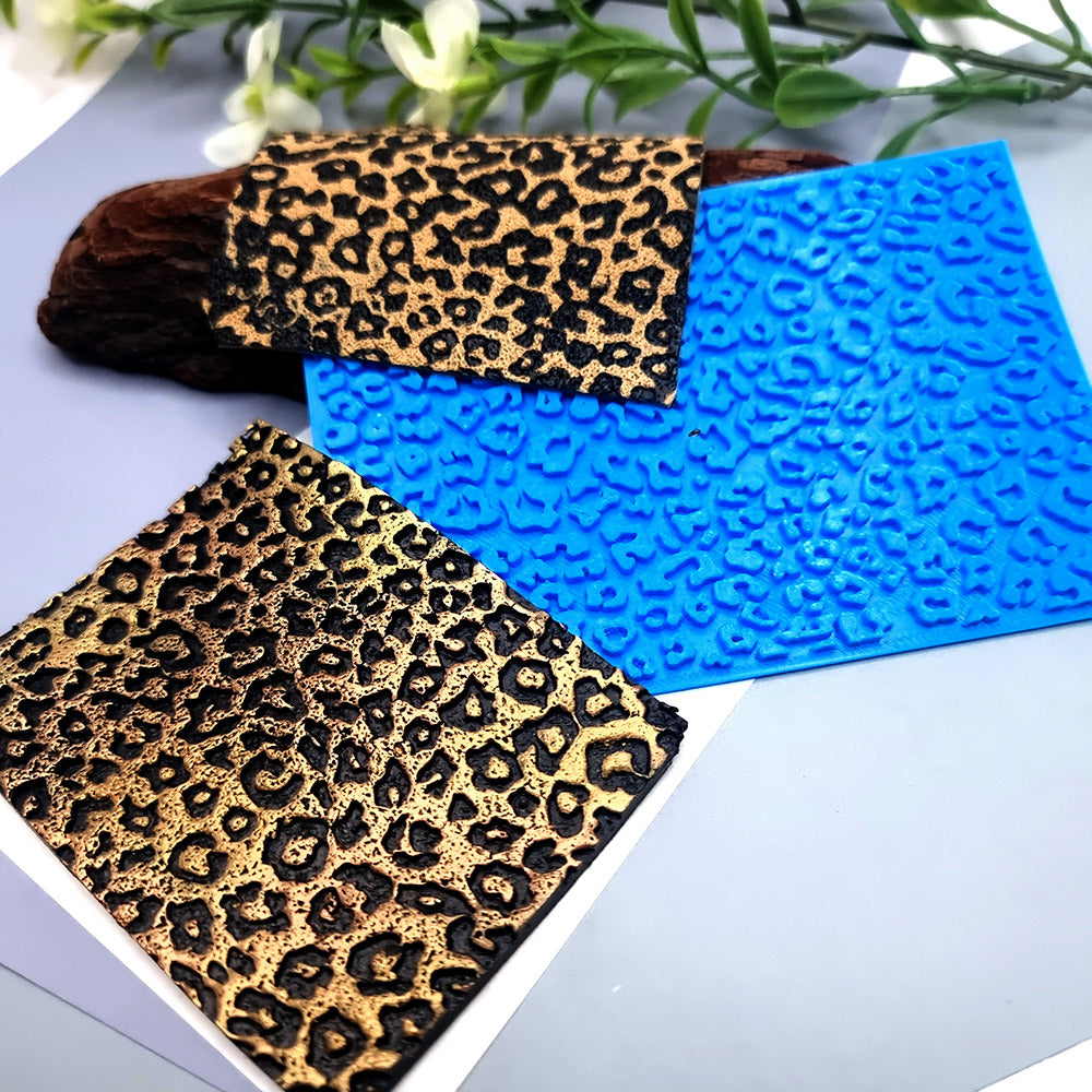 SweetyBijou Leopard Pattern flexible texture sheet for polymer clay
