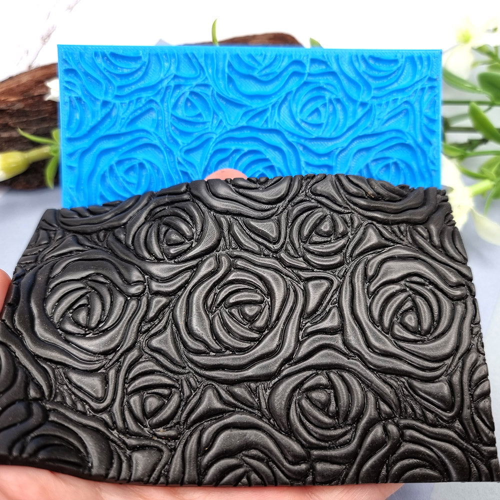 SweetyBijou Roses flexible texture sheet for polymer clay