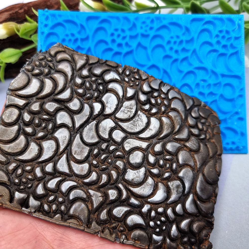 SweetyBijou Ammonites flexible texture sheet for polymer clay