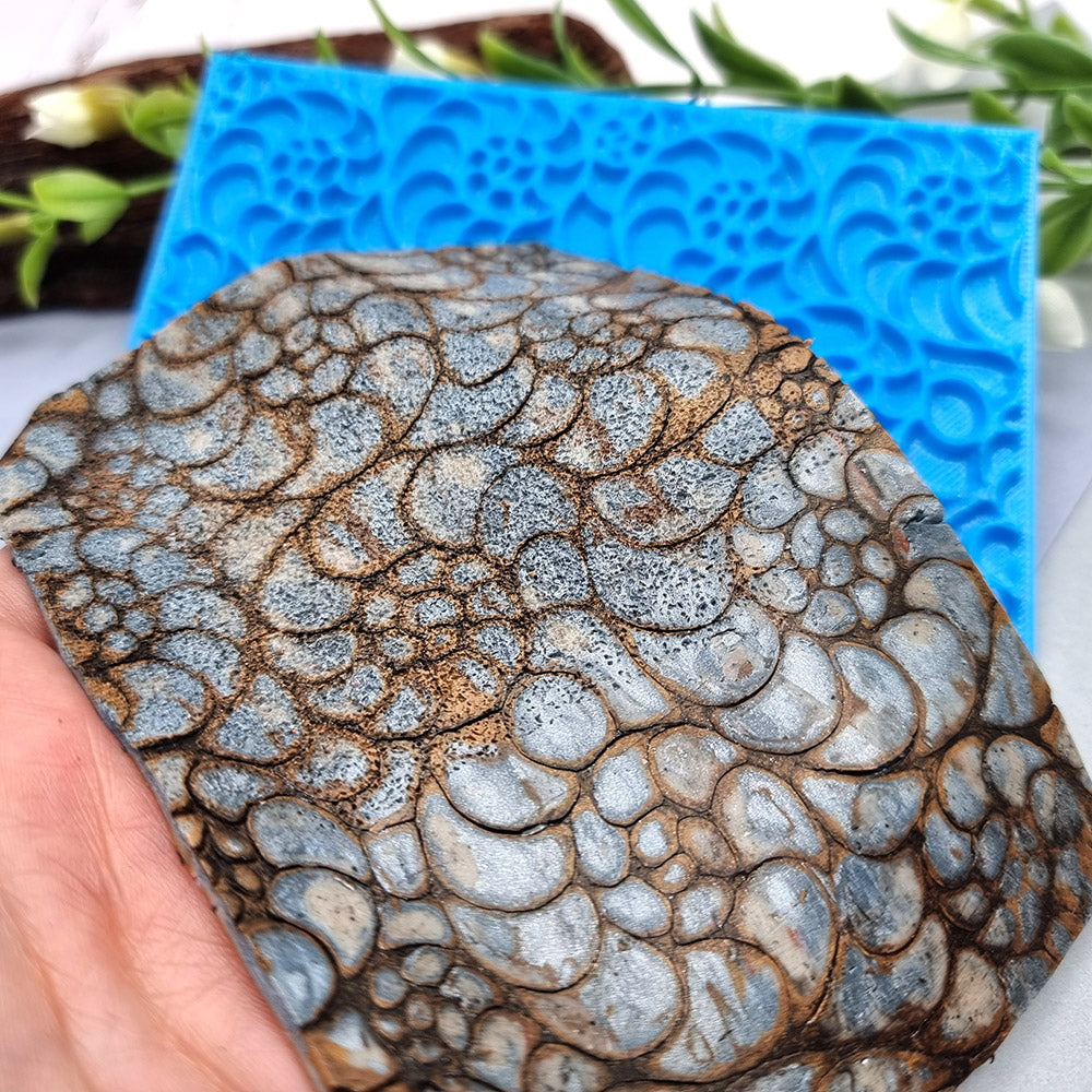 SweetyBijou Ammonites flexible texture sheet for polymer clay