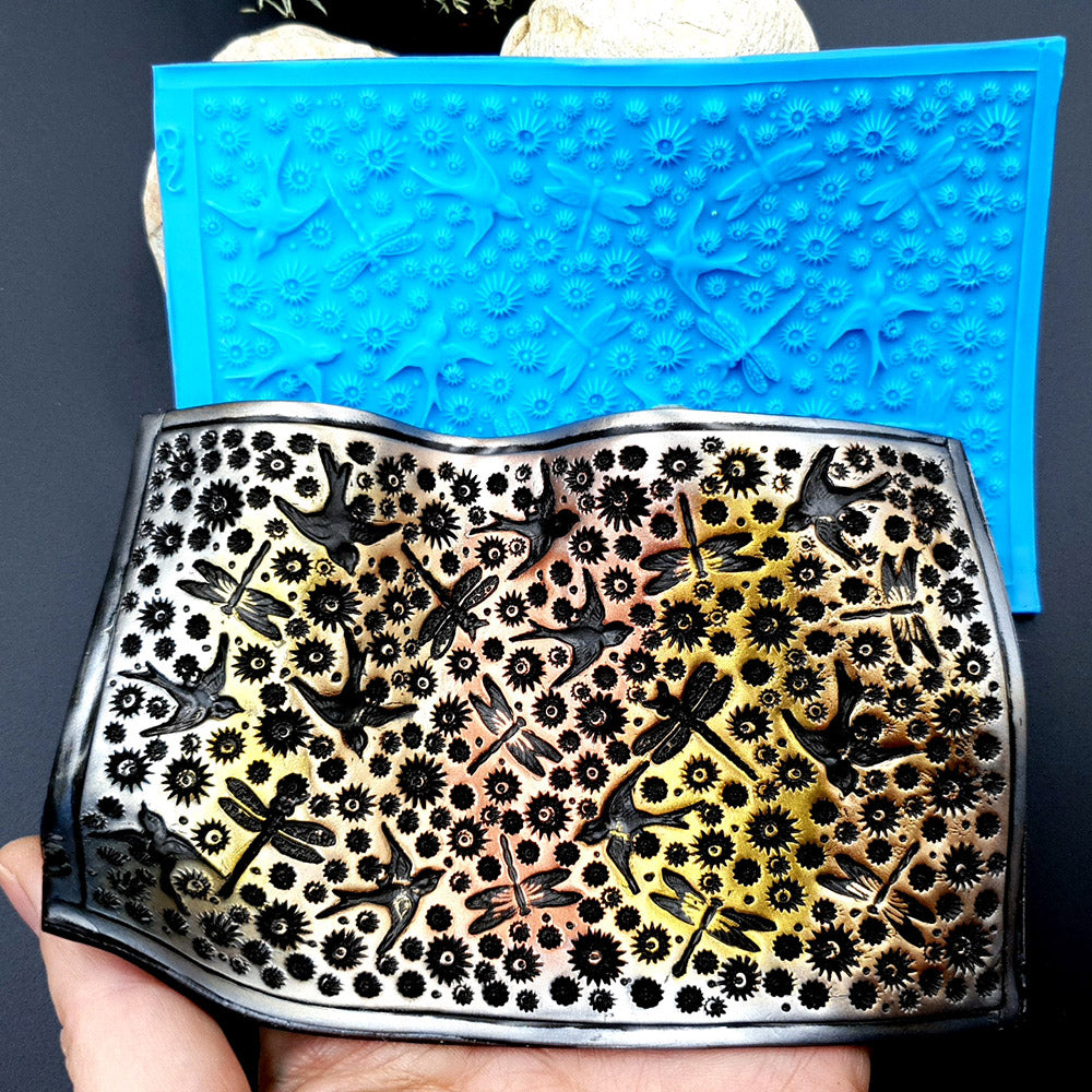 Silicone Texture - Birds & Dragonflies, IN