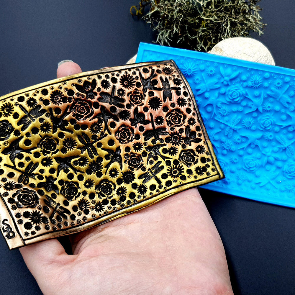 Silicone Texture - Birds, Dragonflies & Roses, IN
