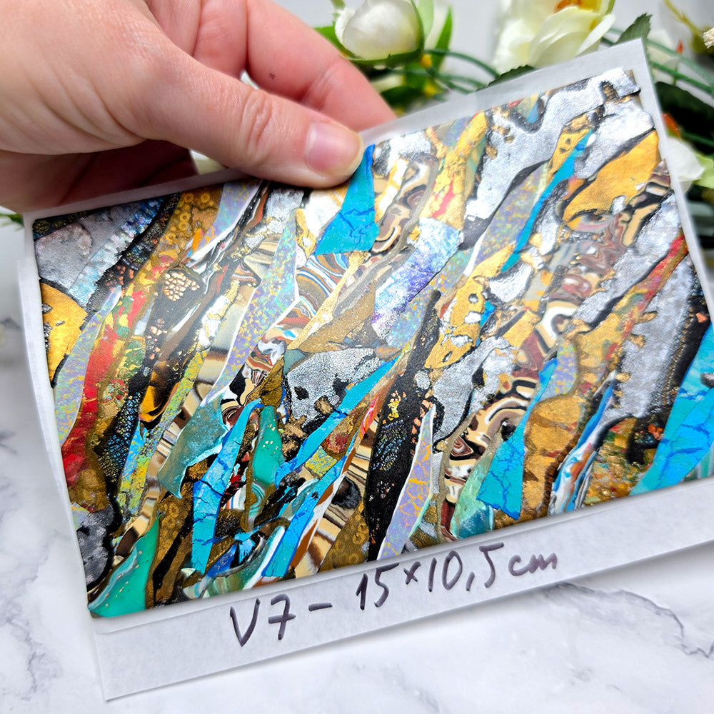 Raw polymer clay veneer sheet, Vibrant Mineral Fusion
