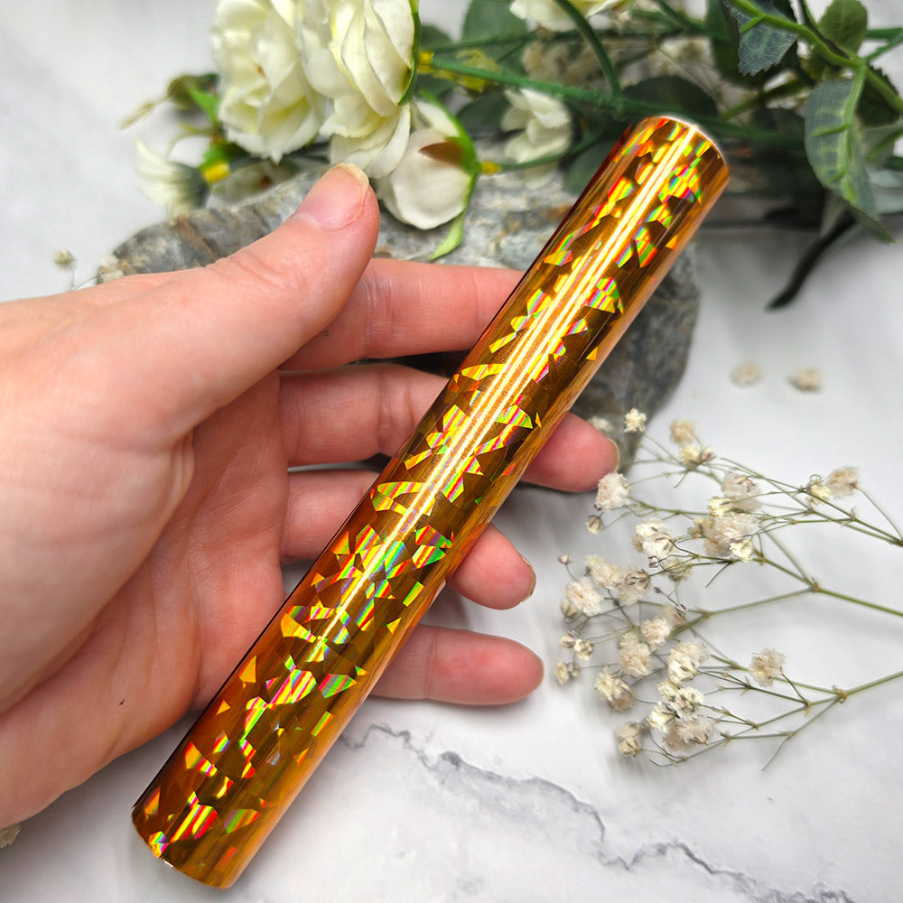 Holographic transfer foil roll, Golden Prism