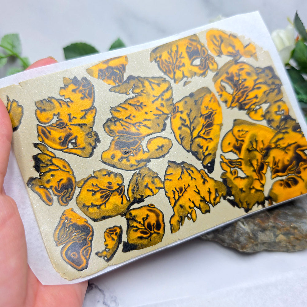 Raw polymer clay veneer sheet, Autumn Forest Leaves