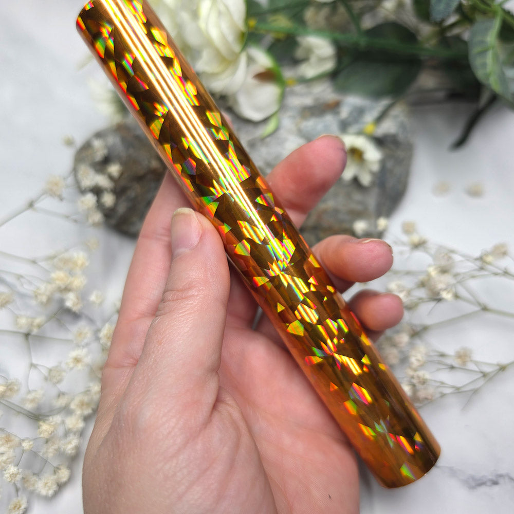Holographic transfer foil roll, Golden Prism