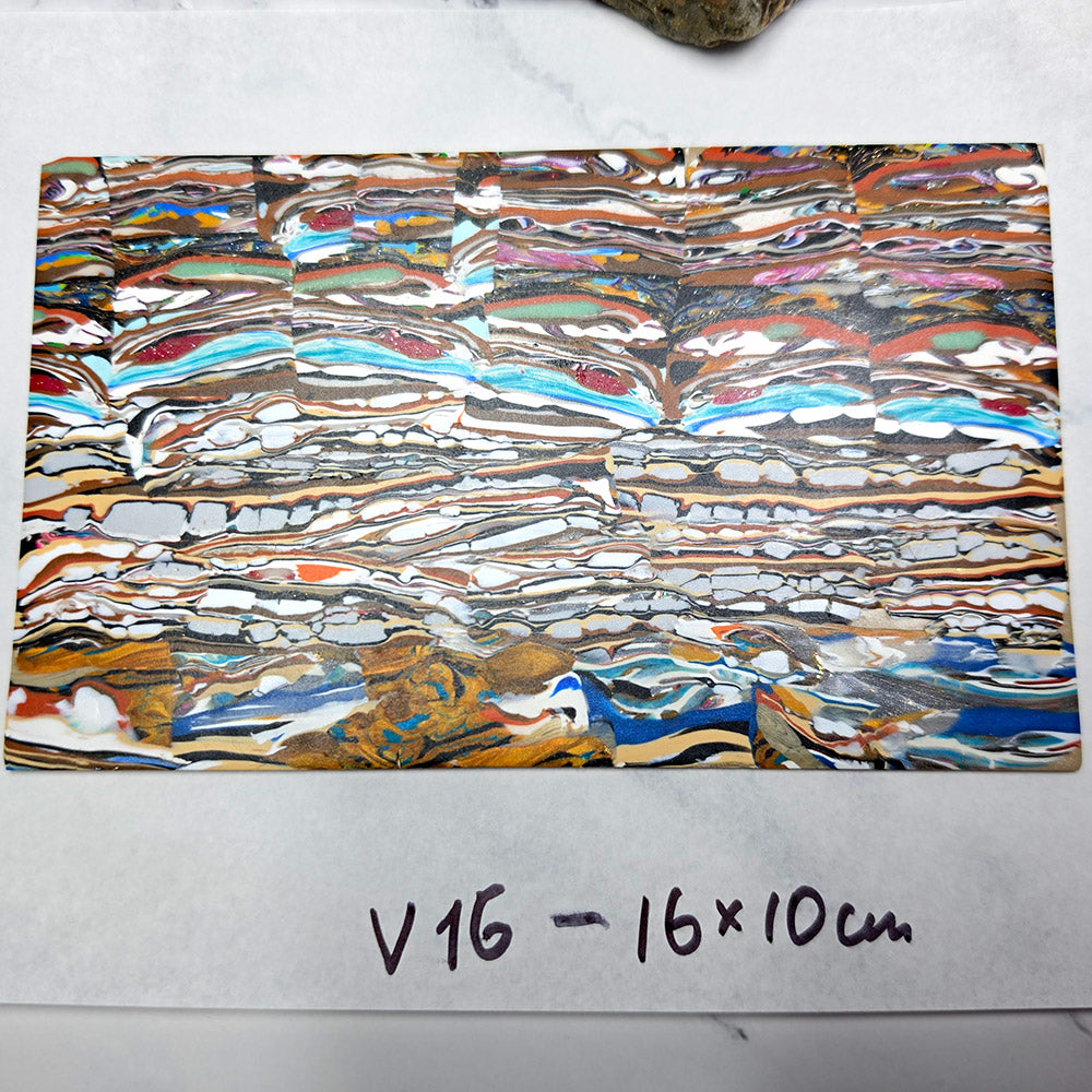 Raw polymer clay veneer sheet, Colorful Earth Layers