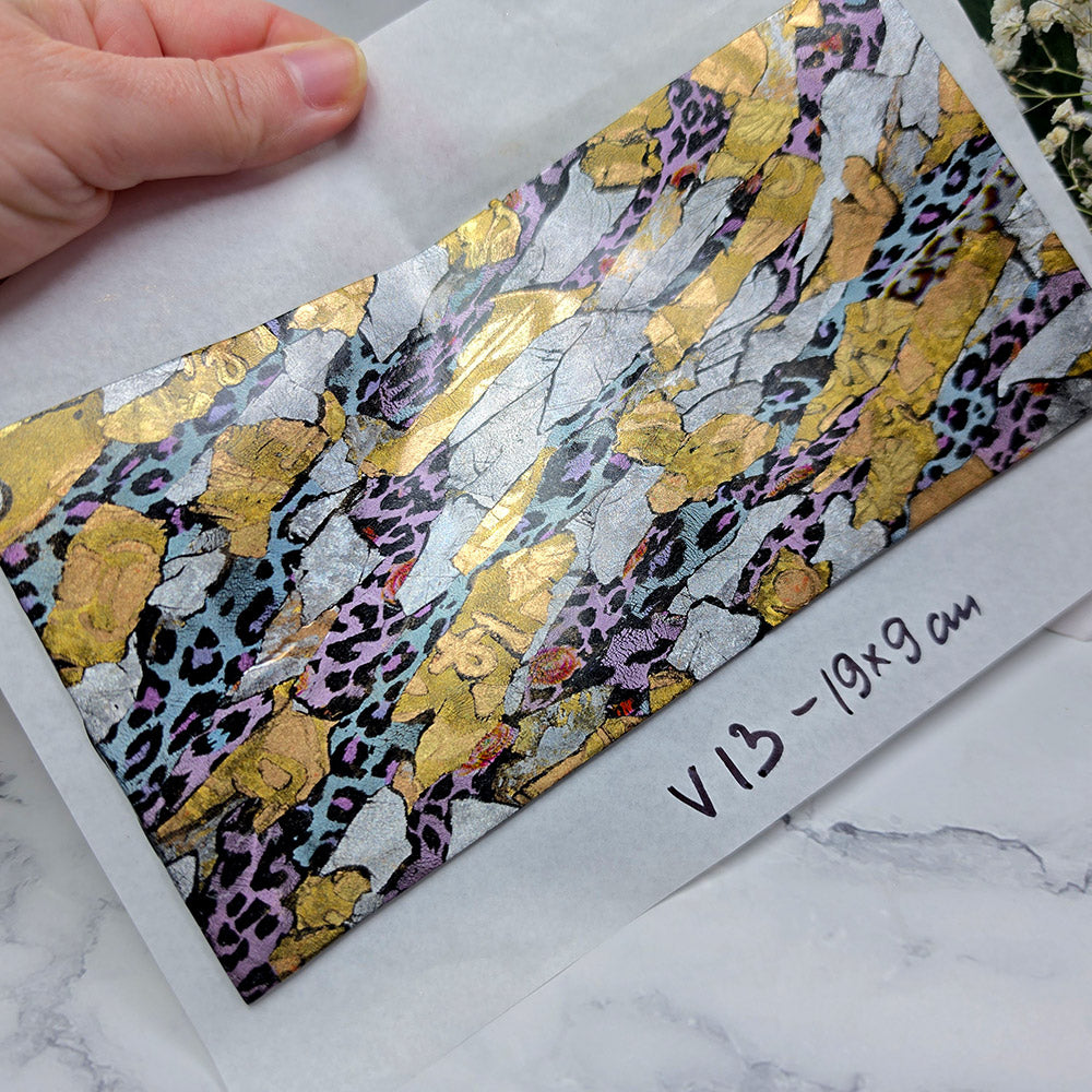 Raw polymer clay veneer sheet, Wild Leopard Mosaic